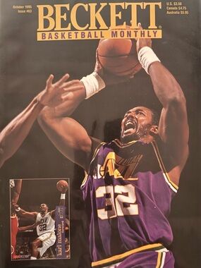Beckett Basketball Monthly #63 October 1995 Karl Malone Cover